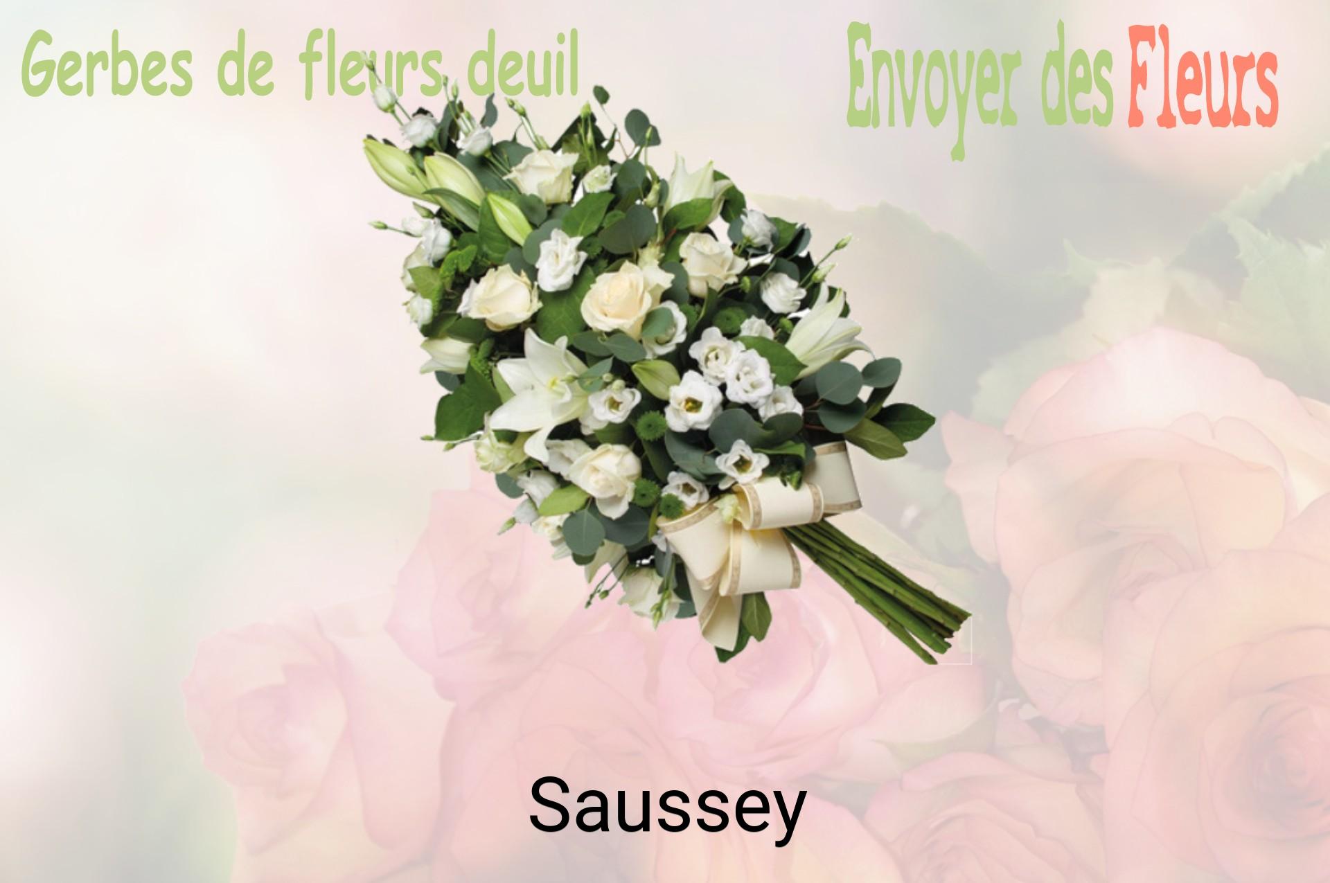 Gerbe de fleurs de deuil livrée à Saussey